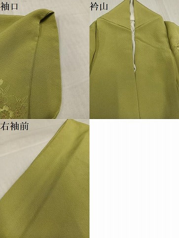 平和屋着物●訪問着　総刺繍　中国三大刺繍　スワトウ刺繍　汕頭刺繍　孔雀花文　暈し染め　金糸　正絹　逸品　AABK4389ph