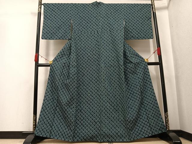 平和屋着物●上質な紬　蜘蛛絞り　正絹　逸品　AABK4390ph