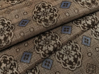 平和屋着物●本場大島紬　割込み絣　花尽くし　正絹　逸品　AABK4391ph