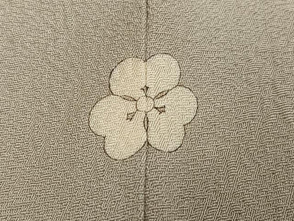 平和屋着物●京加賀友禅　百貫達雄監修　色無地　草花地紋　正絹　逸品　AABK4392ph