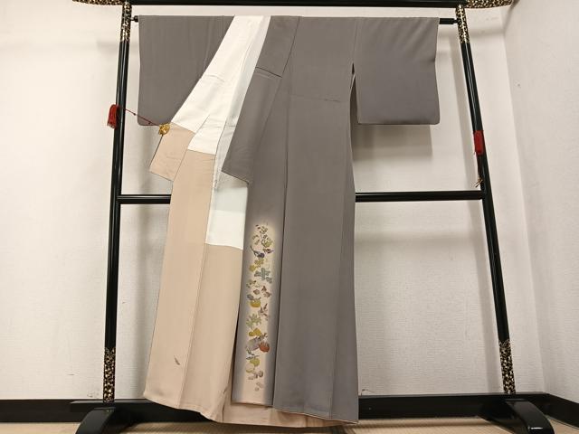 平和屋着物●京友禅工芸作家　小宮山彌一　色留訪問着　成り物　暈し染め　正絹　逸品　AABK4393ph