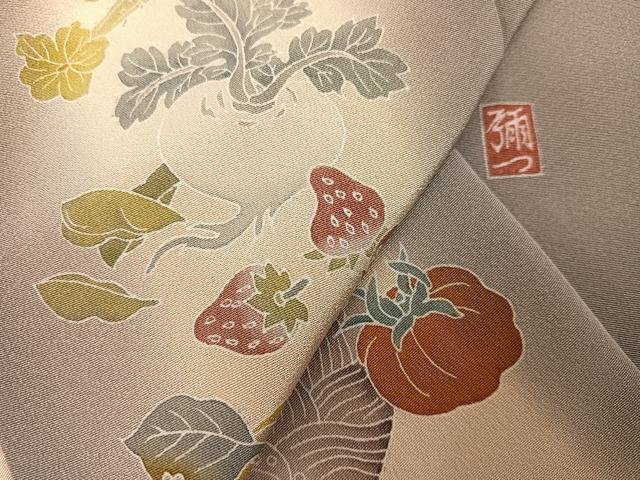 平和屋着物●京友禅工芸作家　小宮山彌一　色留訪問着　成り物　暈し染め　正絹　逸品　AABK4393ph