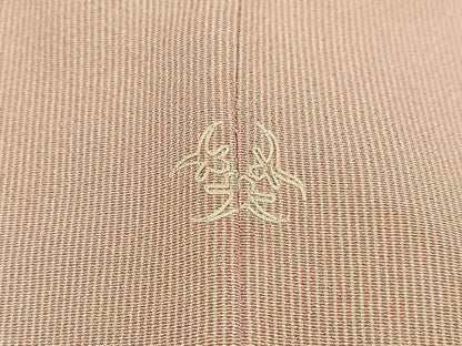 平和屋着物●江戸小紋　万筋　一斤染色×象牙色　正絹　逸品　AABK4397ph