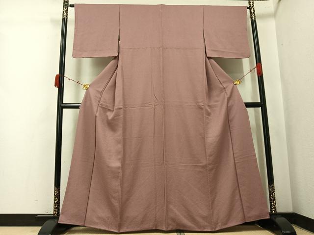 平和屋着物●上質な色無地　紋意匠　鴇浅葱色　正絹　逸品　AABK4399ph