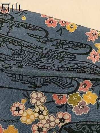 平和屋着物●上質な小紋　型染め　風景花文　正絹　逸品　未使用　AABK4401ph