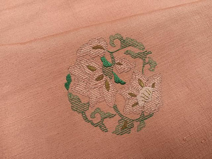 平和屋着物●訪問着　紬地　総刺繍　更紗文　金糸　正絹　逸品　AABK4404ph