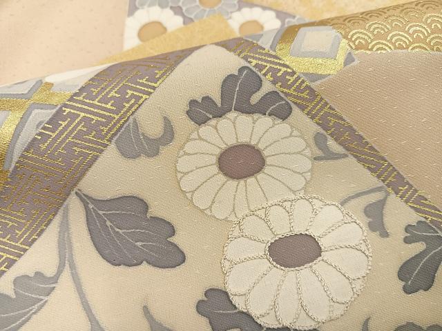 平和屋着物●色留訪問着　刺繍　更紗吉祥花唐草文　金彩　正絹　逸品　未使用　AABK4408ph