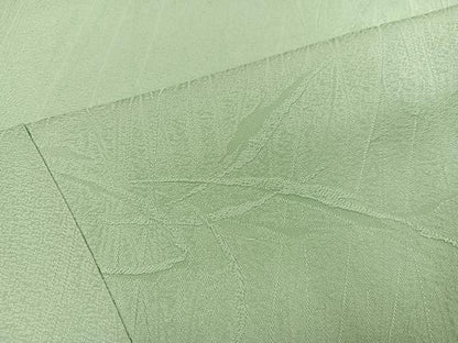 平和屋着物●上質な色無地　草木地紋　裏葉柳色　正絹　逸品　AABK4413ph