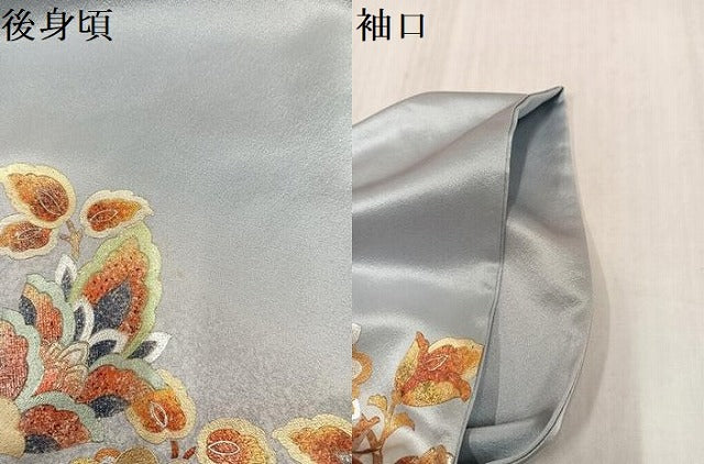 平和屋着物●金彩友禅　卓越技能者・名工・和田光正　訪問着　花鳥更紗　暈し染め　金銀彩　大丸扱い　正絹　逸品　AABK4420ph