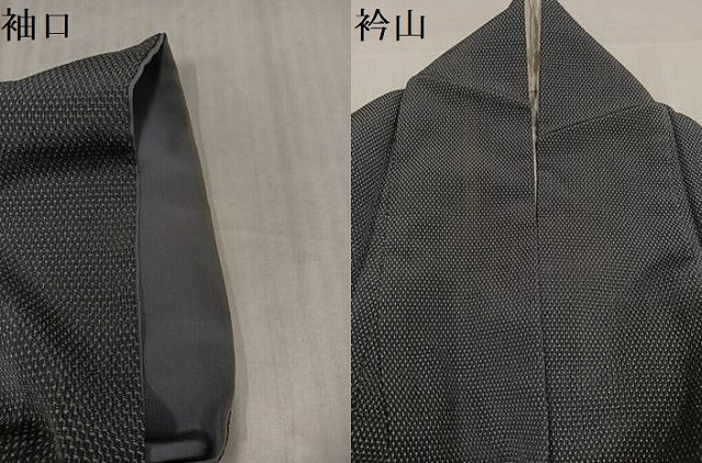 平和屋着物●本塩沢　蚊絣　正絹　逸品　AABK4423ph