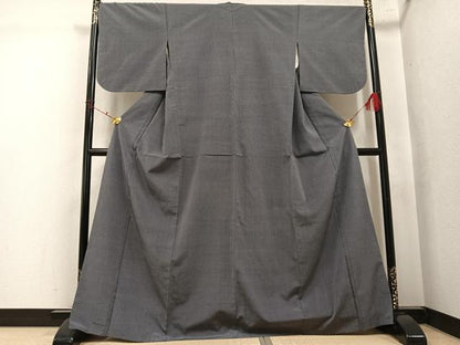 平和屋着物●本塩沢　蚊絣　正絹　逸品　AABK4423ph
