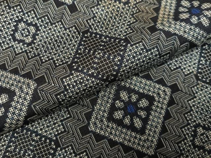 平和屋着物●アンティーク大島　本場大島紬　割込み絣　花菱文　正絹　逸品　AABK4424ph