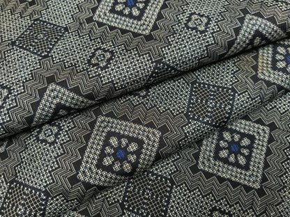 平和屋着物●アンティーク大島　本場大島紬　割込み絣　花菱文　正絹　逸品　AABK4424ph