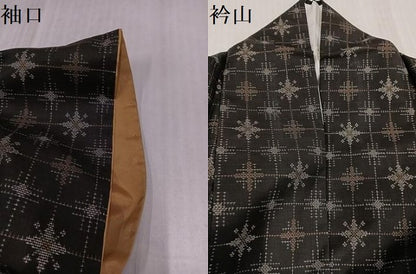 平和屋着物●本場大島紬　9マルキ　格子　正絹　逸品　AABK4426ph