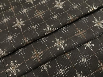 平和屋着物●本場大島紬　9マルキ　格子　正絹　逸品　AABK4426ph