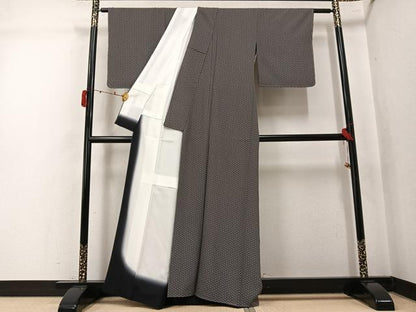 平和屋着物●江戸小紋　幾何学文様　正絹　逸品　未使用　AABK4428ph
