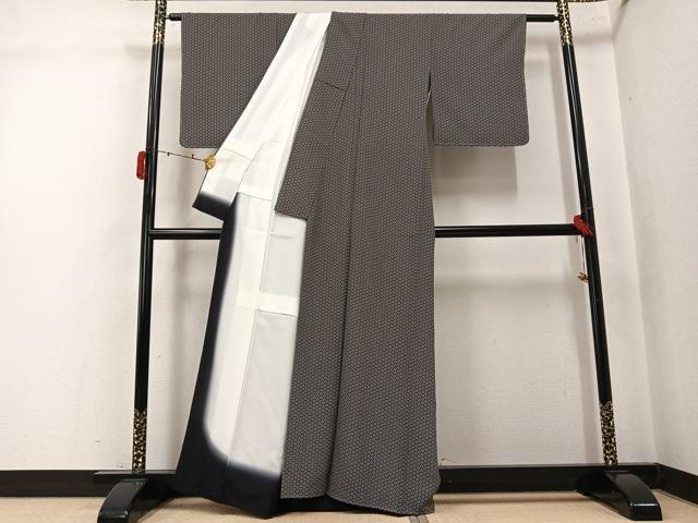 平和屋着物●江戸小紋　幾何学文様　正絹　逸品　未使用　AABK4428ph