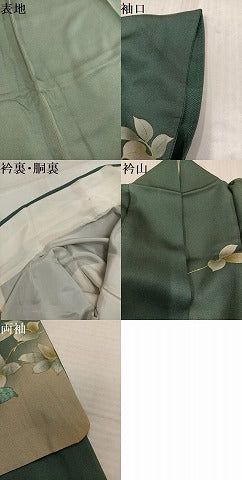 平和屋着物●訪問着　螺鈿　草花文　暈し染め　金銀彩　正絹　逸品　AABK4434ph