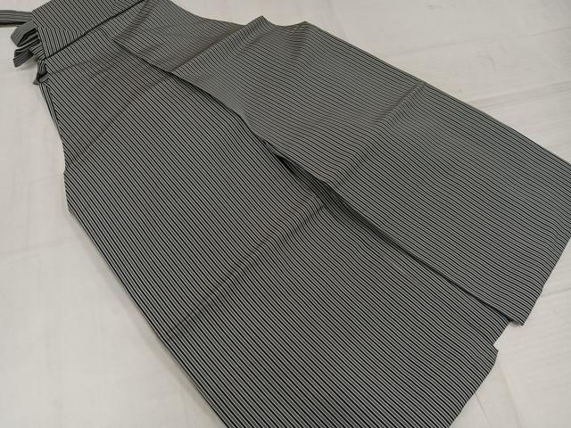 平和屋着物●男性　馬乗り袴　本場竹鳳平　縞　正絹　逸品　AABK4435ph