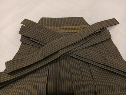 平和屋着物●男性　行灯袴　縞　正絹　逸品　AABK4436ph