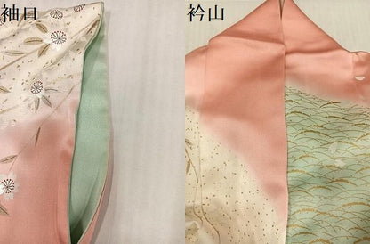 平和屋着物●豪華振袖　駒刺繍　糸巻枝垂れ桜文　暈し染め　金銀彩　正絹　逸品　AABK4437ph