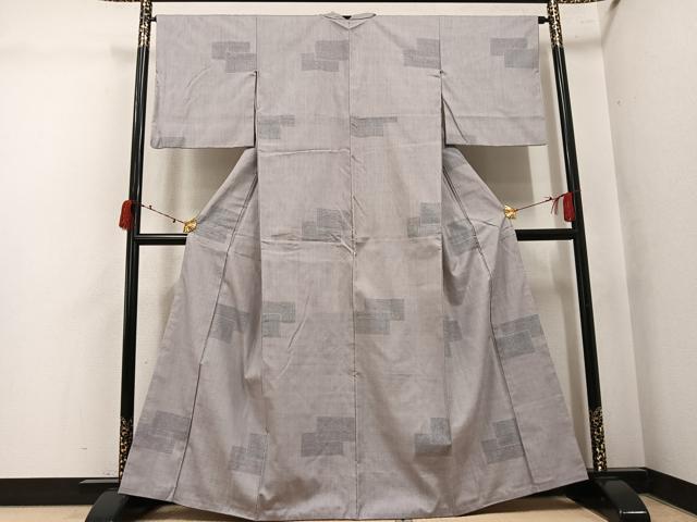 平和屋着物●本場結城紬　重要無形文化財　飛び亀甲　色紙重ね文　正絹　逸品　AABK4438ph