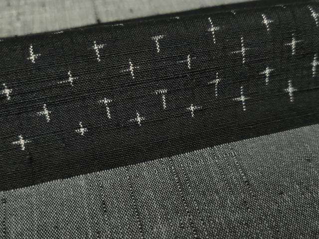平和屋着物●上質な紬　横段文　正絹　逸品　AABK4446ck