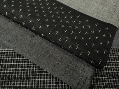 平和屋着物●上質な紬　横段文　正絹　逸品　AABK4446ck