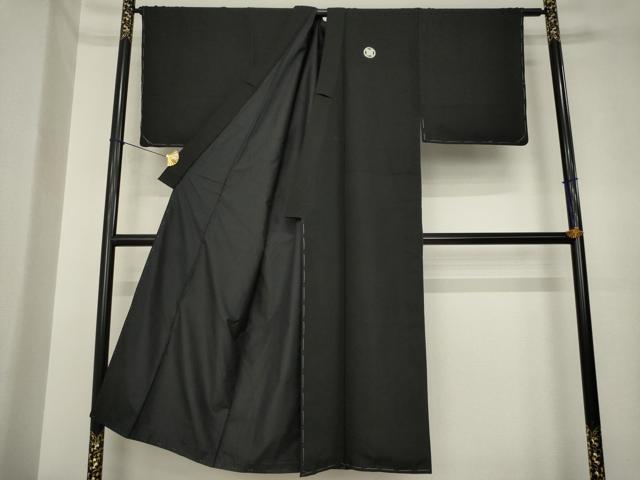 平和屋着物●男性　黒紋付・羽織セット　正絹　逸品　未使用　AABK4447ck
