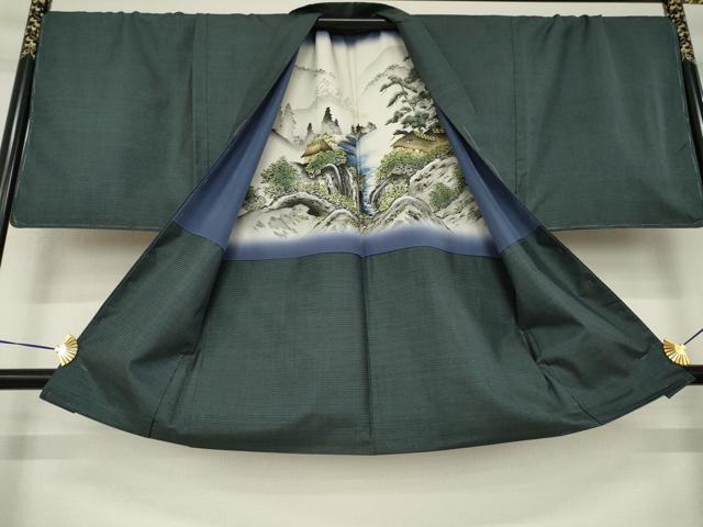 平和屋着物●男性　本場大島紬　アンサンブル　100亀甲　総詰め　山田実作　証紙付き　正絹　逸品　AABK4448ck