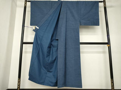 平和屋着物●男性　紬　アンサンブル　色無地　青褐色　やまと誂製　正絹　逸品　AABK4450ck
