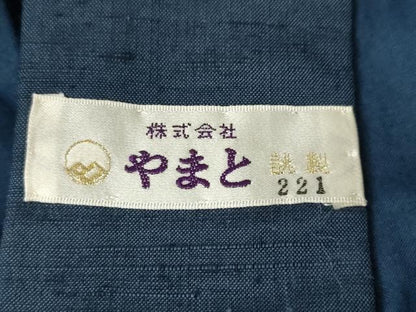 平和屋着物●男性　紬　アンサンブル　色無地　青褐色　やまと誂製　正絹　逸品　AABK4450ck