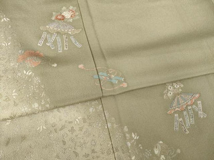 平和屋着物●松尾光琳　色留袖　刺繍　宝尽くし　銀彩　鬼しぼ縮緬　正絹　逸品　AABK4454ck