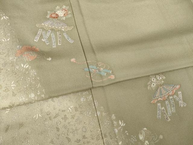 平和屋着物●松尾光琳　色留袖　刺繍　宝尽くし　銀彩　鬼しぼ縮緬　正絹　逸品　AABK4454ck