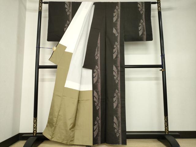 平和屋着物●本場大島紬　9マルキ　舞蝶間道　正絹　逸品　AABK4456ck