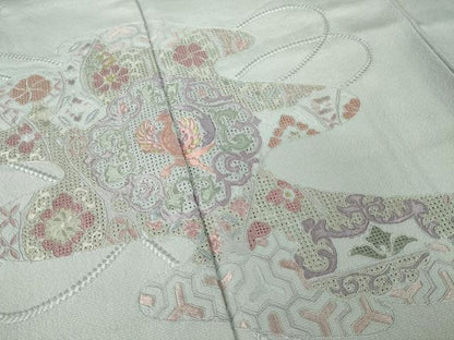 平和屋着物●訪問着　総刺繍　中国三大刺繍　汕頭刺繍　スワトウ刺繍　エ霞鳳凰花文　正絹　逸品　AABK4466ck