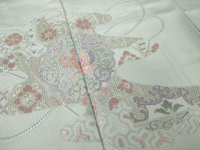 平和屋着物●訪問着　総刺繍　中国三大刺繍　汕頭刺繍　スワトウ刺繍　エ霞鳳凰花文　正絹　逸品　AABK4466ck