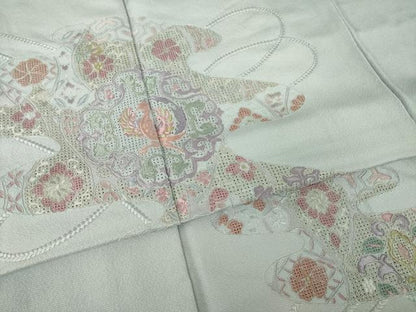 平和屋着物●訪問着　総刺繍　中国三大刺繍　汕頭刺繍　スワトウ刺繍　エ霞鳳凰花文　正絹　逸品　AABK4466ck
