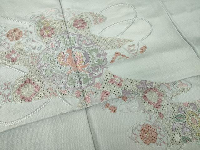 平和屋着物●訪問着　総刺繍　中国三大刺繍　汕頭刺繍　スワトウ刺繍　エ霞鳳凰花文　正絹　逸品　AABK4466ck