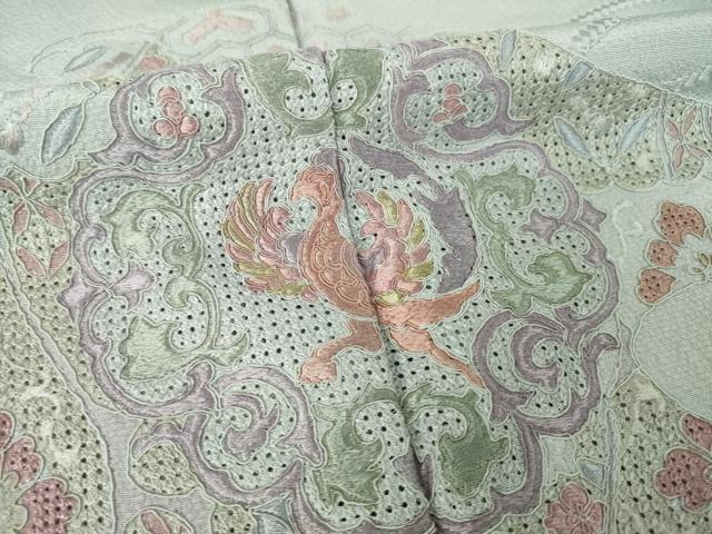 平和屋着物●訪問着　総刺繍　中国三大刺繍　汕頭刺繍　スワトウ刺繍　エ霞鳳凰花文　正絹　逸品　AABK4466ck