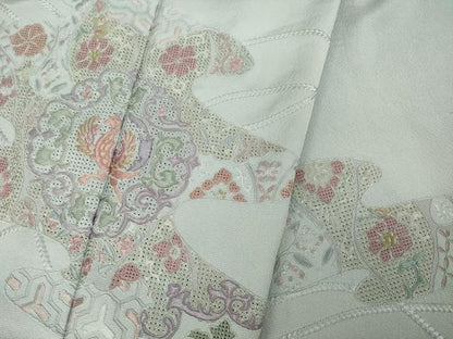 平和屋着物●訪問着　総刺繍　中国三大刺繍　汕頭刺繍　スワトウ刺繍　エ霞鳳凰花文　正絹　逸品　AABK4466ck