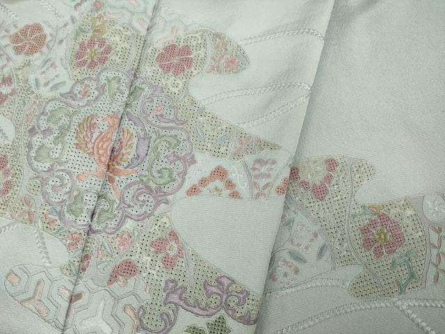 平和屋着物●訪問着　総刺繍　中国三大刺繍　汕頭刺繍　スワトウ刺繍　エ霞鳳凰花文　正絹　逸品　AABK4466ck