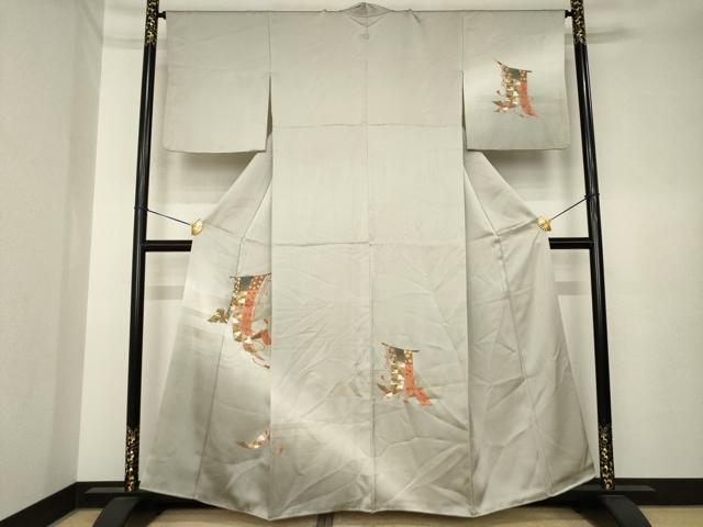 平和屋着物●訪問着　几帳花文　暈し染め　金彩　正絹　逸品　AABK4469ck