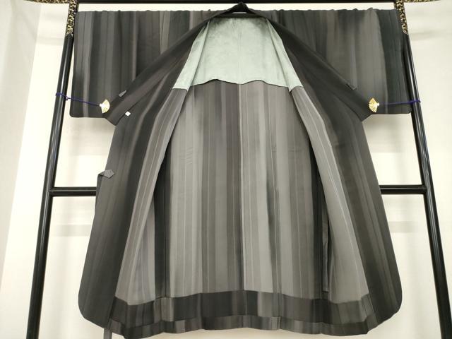 平和屋着物●道中着　間道　正絹　逸品　AABK4472ck