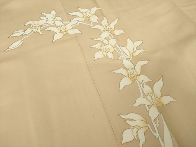 平和屋着物●道行コート　草花文　金彩　正絹　逸品　AABK4473ck