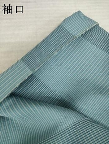 平和屋着物●長羽織　横段文　正絹　逸品　AABK4474ck