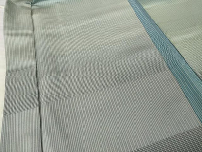 平和屋着物●長羽織　横段文　正絹　逸品　AABK4474ck