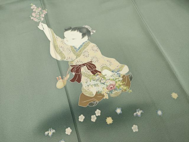 平和屋着物●二代目・由水十久　本加賀友禅　色留袖　童子　暈し染め　正絹　逸品　AABK4476ck