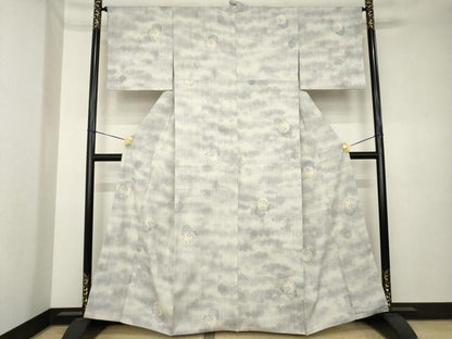 平和屋着物●本場結城紬　重要無形文化財　100亀甲　雪輪花文　正絹　逸品　AABK4477ck