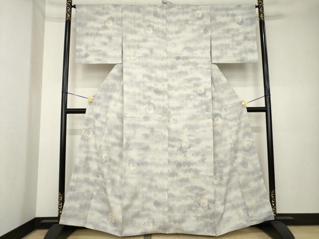 平和屋着物●本場結城紬　重要無形文化財　100亀甲　雪輪花文　正絹　逸品　AABK4477ck